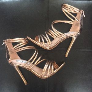 Rose Gold Steve Madden Strappy Stilettos
